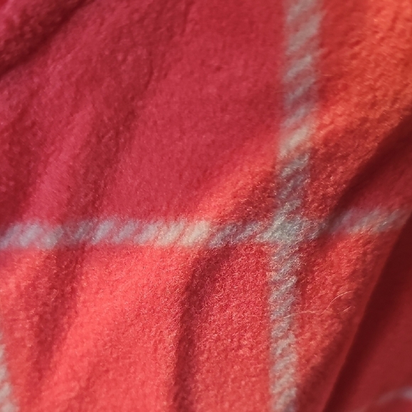 Old Navy NWT Girls Salmon Fleece Checkered Zip-up Jacket Size Large 10/12 - Picture 4 of 8
